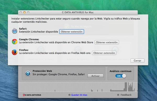 Screenshot G DATA Antivirus para Mac – Web Protection