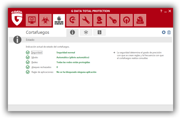 Screenshot G DATA Total Protection – Cortafuegos